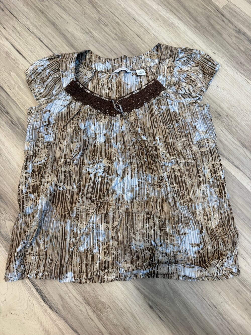 Liz Claiborne Women's Sz L Multi-color Print  Blouse Sleeveless 100% Cotton